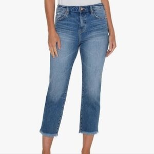 Liverpool Jeans 10 / 30 The Crop Straight Raw Hem LIV Non Skinny High Rise